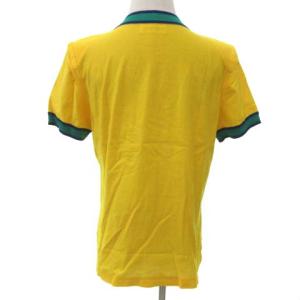 YVES SAINT LAURENT カットソー 半袖 ニット スクエアネック イエロー