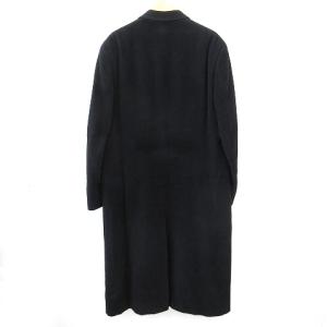 GIORGIO ARMANI チェスターコート ロング 無地 ウール 50 XLサイズ相当 黒 ブラック