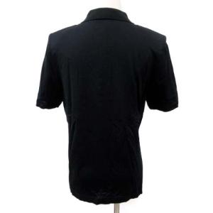YVES SAINT LAURENT ヴィンテージ ポロシャツ 半袖 金ボタン ロゴ 刺繍 ワンポイント 黒 ブラック M 