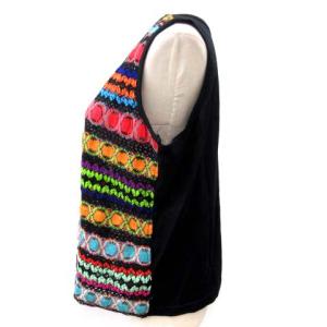 PLEATS PLEASE ISSEY MIYAKE カットソー ノースリーブ 刺繍 総柄 メッシュ 5 XS相当 マルチカラー FK ECR4