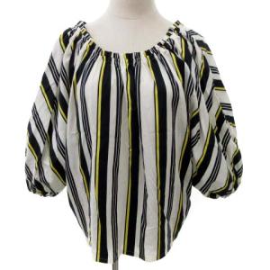 18年 ストライププルオーバーブラウス 36 ホワイト