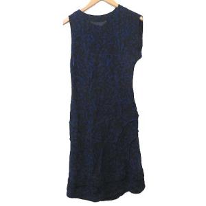 ISABEL MARANT シルク ワンピース ひざ丈 総柄 タック アシンメトリー ドレス ペチスカート付き 36 ブルー