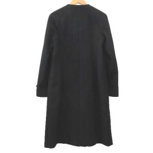 OLD ENGLAND カシミヤ100％ コート ミディ丈 ノーカラー ジャケット 38 Mサイズ 黒