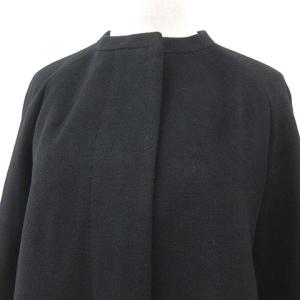 OLD ENGLAND カシミヤ100％ コート ミディ丈 ノーカラー ジャケット 38 Mサイズ 黒