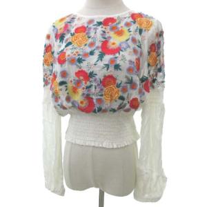 19SS フラワーエンブロイダリーブラウス 36 ホワイト