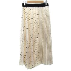 GRACE CONTINENTAL 18SS プリーツ切替ドットロングスカート ホワイト