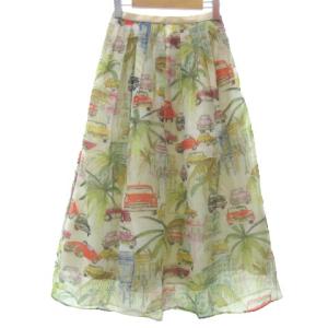 Grace Class 19SS セットアップ ブラウス ロングスカート シアー リゾート柄 総柄 38 ベージュ系