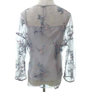 Diagram GRACE CONTINENTAL 18SS 長袖 フラワー刺繍ブラウス 36 グレー