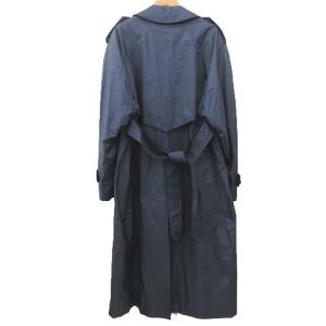 HERMES トレンチコート ロング シルク混 ジャケット 紺