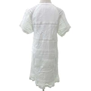 DIESEL BLACK GOLD カットワークレースひざ丈ワンピース 38 ホワイト