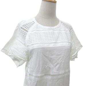 DIESEL BLACK GOLD カットワークレースひざ丈ワンピース 38 ホワイト