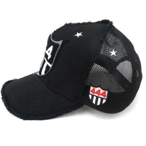 YOSHINORI KOTAKE DESIGN メッシュ キャップ 帽子 444 ワッペン ワンポイント 星 スター 刺繍 コットン 黒 ブラック N