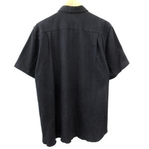 COMME des GARCONS SHIRT シャツ 半袖 ポケット フランス製 無地 コットン L 黒 ブラック N