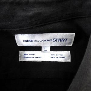 COMME des GARCONS SHIRT シャツ 半袖 ポケット フランス製 無地 コットン L 黒 ブラック N