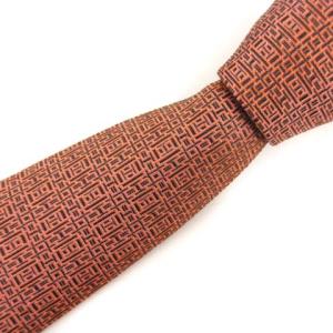 シルク総柄ネクタイ オレンジ