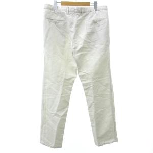 INCOTEX パンツ スラックス CHINOLINO スリムフィット リネン コットン 無地 大きいサイズ 54 3L相当 白 ホワイト
