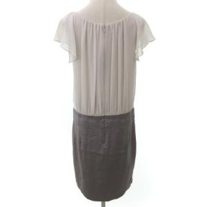 Diagram GRACE CONTINENTAL ワンピース ドッキング フレンチスリーブ シアー バイカラー 36 ベージュ グレー