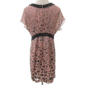 Diagram GRACE CONTINENTAL ワンピース ミ二 半袖 ビジュー シアー シルク100% ダルメシアン 36 ピンク