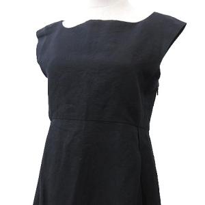 Drawer リネンフレアワンピース M 黒