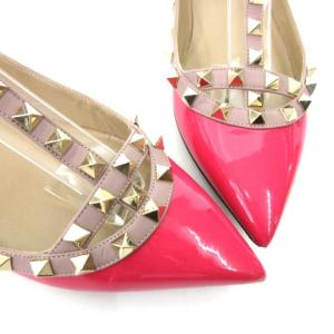 VALENTINO ロックスタッズ パンプス フラット ポインテッドトゥ エナメル