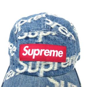 Supreme 21SS Frayed Logos Denim Camp Cap キャップ