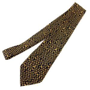 HERMES オールド チェック総柄シルクネクタイ ネイビー