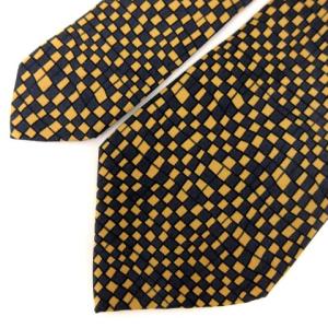 HERMES オールド チェック総柄シルクネクタイ ネイビー