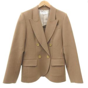 YVES SAINT LAURENT スカート スーツ カシミヤ混ウール ダブル ジャケット セットアップ 日本製 三陽商会 ビジネス 式典 セレモニー 38 Mサイズ