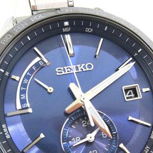 SEIKO ブライツ 8B63-0AB0 腕時計 ソーラー電波 チタン ブルー シルバー 動作確認済み