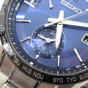 SEIKO ブライツ 8B63-0AB0 腕時計 ソーラー電波 チタン ブルー シルバー 動作確認済み