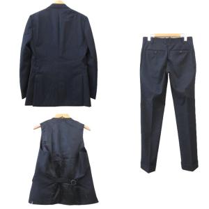 Gabriele Pasini 近年モデル 3ピース スーツ ジャケット ベスト スラックス パンツ セットアップ 無地 ビジネス 式典 セレモニー 44