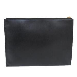 YVES SAINT LAURENT 21SS レザー クラッチバッグ ロゴ セカンドバッグ イタリア製 黒 ブラック