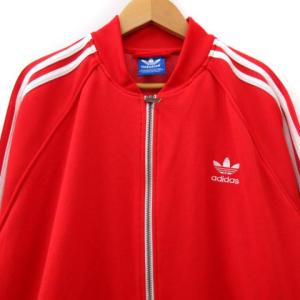 adidas Originals ジャケット ジャージ ブルゾン ライン ロゴ スポーツ 赤 レッド XL相当 FK IBO11