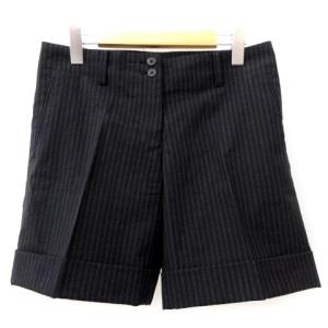 ショートパンツ ストライプ ロールアップ 38 ブラック