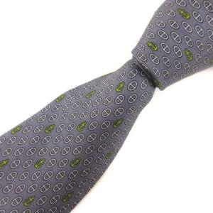 総柄シルクネクタイ グレー