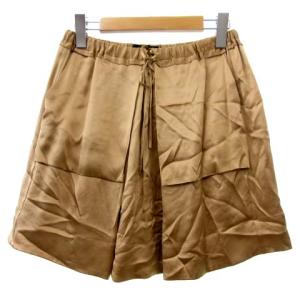 美品 スカート ミニ フレア シルク100% 36 ベージュ