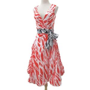 ウエストリボンラップワンピース 2 レッド