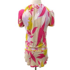 Emilio Pucci ブラウス シャツ 半袖 ストレッチ 花柄 ピンク系