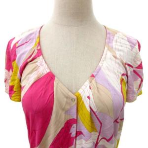 Emilio Pucci ブラウス シャツ 半袖 ストレッチ 花柄 ピンク系