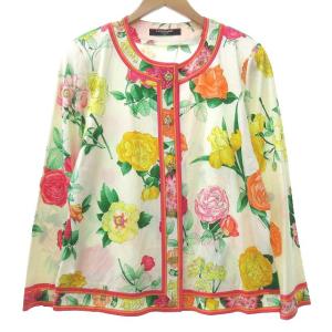 花柄カーディガン オフホワイト