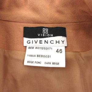GIVENCHY スーツセットアップ 半袖 刺繍 フランス製 リネン混 レーヨン 46 ダークベージュ