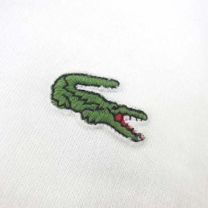 LACOSTE DEVANLAY社製 ベスト ボーダー 切替 Vネック 裏起毛 フランス製 5 M?Lサイズ 白 グリーン