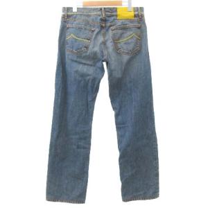 JACOB COHEN デニム パンツ イエローステッチ USED加工 テーパード ジーンズ イタリア製 34 ブルー