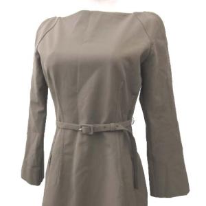 CELFORD 19AW ワンピース ロング オフショル風 Iライン ベルト 長袖 38 Mサイズ ベージュ