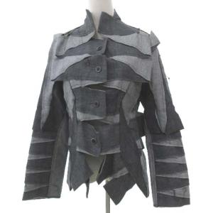 ISSEY MIYAKE 再構築 セットアップ リメイク デニム調 アシンメトリー 3 L グレー