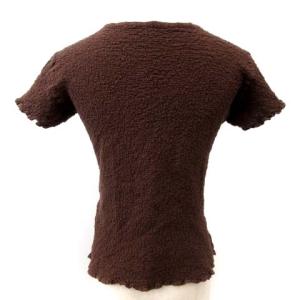 me ISSEY MIYAKE カットソー 半袖 ストレッチ MI24FK429 茶 ブラウン S FK