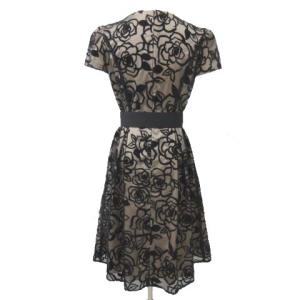 M'S GRACY ワンピース ひざ丈 ローズフロッキー ドレス XS 黒