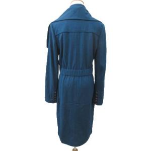 CHANEL 09A ワンピース ひざ丈 ウール ダブル ココマークボタン フランス製 40 ブルー