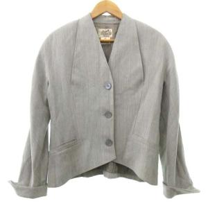 HERMES スーツ ノーカラー セットアップ ベージュ系