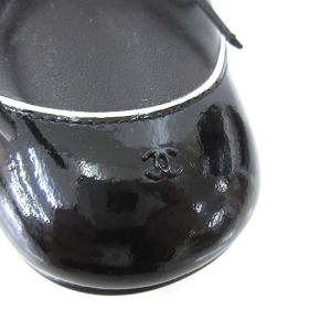 CHANEL パンプス リボン ココマーク キャップトゥ ハイヒール レザー ブラック